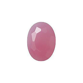 Oval Faceted Pointed Back (Doublets) Crystal Glass Stone, Pink 3 Opaque (71012), Czech Republic