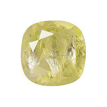 Rounded Square Faceted Pointed Back (Doublets) Crystal Glass Stone, Yellow 2 With Silver (80100-Ag-Tw), Czech Republic