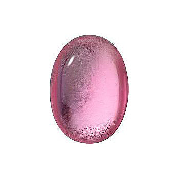 Oval Cabochons Flat Back Crystal Glass Stone, Pink 15 With Silver (701090-K), Czech Republic