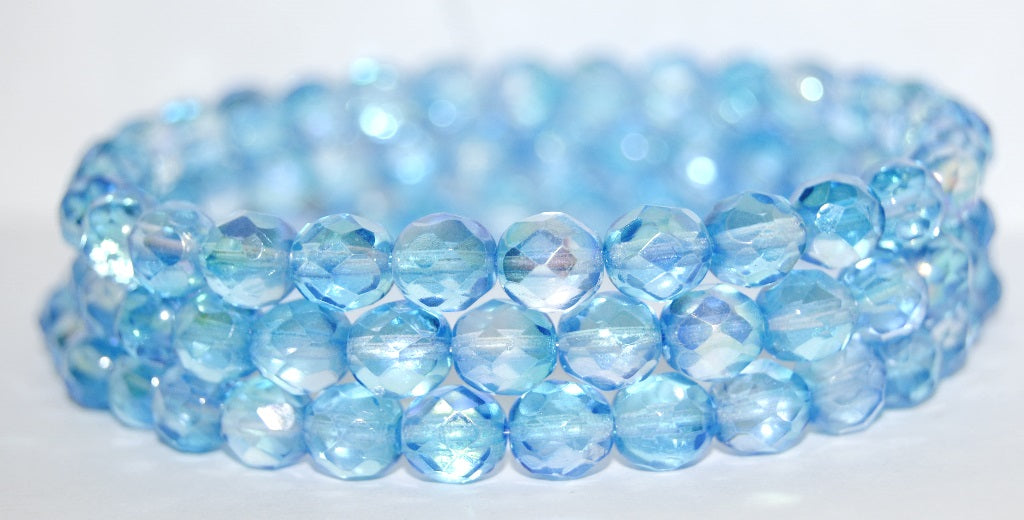 Fire Polished Round Faceted Beads, 48112 (48112), Glass, Czech Republic