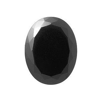Oval Faceted Flat Back Crystal Glass Stone, Black 1 Opaque (23980), Czech Republic