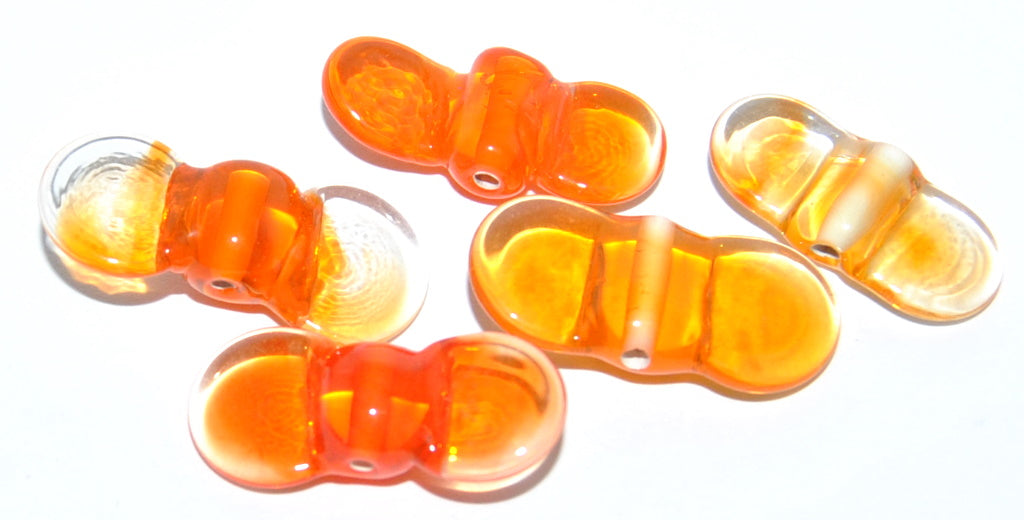 Bow Lampwork Glass Handmade Beads, (C), Glass, Czech Republic