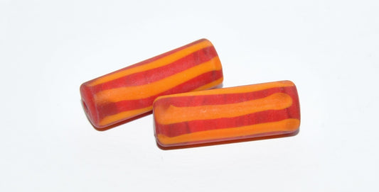 Czech Glass Hand Made Roller Tube Lampwork Beads, (269 J), Glass, Czech Republic