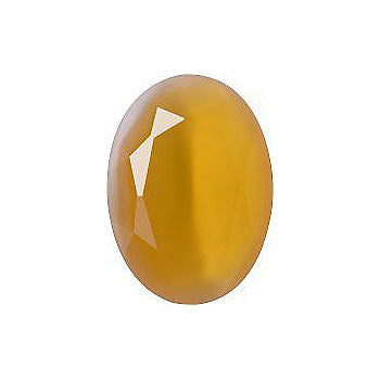 Oval Faceted Pointed Back (Doublets) Crystal Glass Stone, Yellow 7 Milky Colours (04030-10040-K), Czech Republic