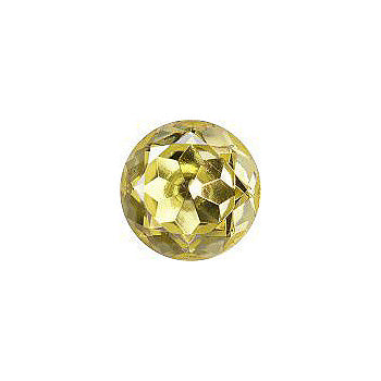 Round Faceted Pointed Back (Doublets) Crystal Glass Stone, Yellow 3 Transparent With Gold Foil (80100-Gf), Czech Republic