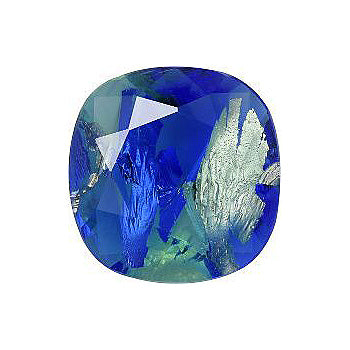 Rounded Square Faceted Pointed Back (Doublets) Crystal Glass Stone, Blue 14 Multicolours (95303), Czech Republic