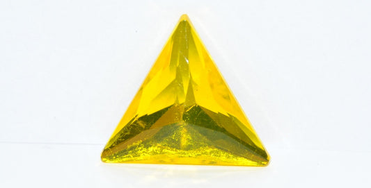 Cabochons Triangle Faceted Flat Back, (Jonquille Similization), Glass, Czech Republic