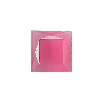 Square Faceted Pointed Back (Doublets) Crystal Glass Stone, Pink 1 Milky Colours (04030-70140-K), Czech Republic