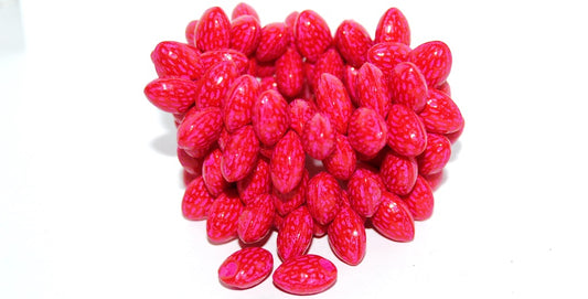 Strawberry Friut Pressed Glass Beads, Red 46470 (93190 46470), Glass, Czech Republic