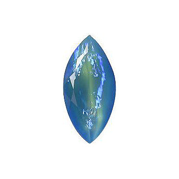 Navette Faceted Pointed Back (Doublets) Crystal Glass Stone, Blue 14 Mexico Opals (16317), Czech Republic