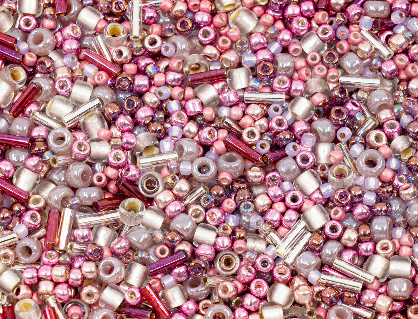 TOHO mix - small Rocailles, Seed Beads and Bugles, Japan, Mix Pink (like 3215 - Hime)