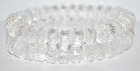 Faceted Cathedral Fire Polished Glass Beads, (00030Ab), Glass, Czech Republic