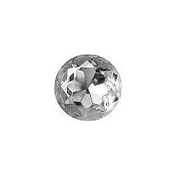 Round Faceted Pointed Back (Doublets) Crystal Glass Stone, White 4 Transparent With Gold Foil (000300-Gf), Czech Republic