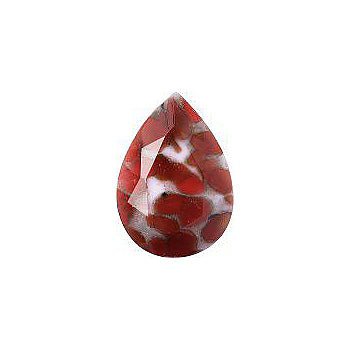 Pear Faceted Pointed Back (Doublets) Crystal Glass Stone, Red 7 Matrix Colours (A141), Czech Republic