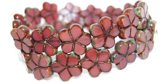 Table Cut Flower Beads, (70010B 66800), Glass, Czech Republic