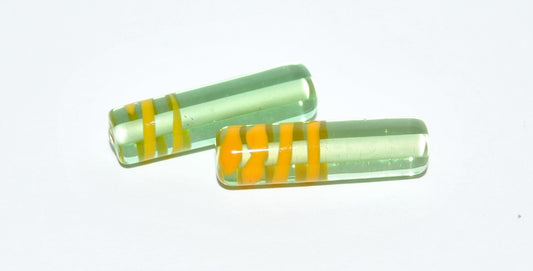 Czech Glass Hand Made Roller Tube Lampwork Beads, (268 C), Glass, Czech Republic