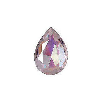 Pear Faceted Pointed Back (Doublets) Crystal Glass Stone, White 8 Transparent With Ab (000300-Abb), Czech Republic