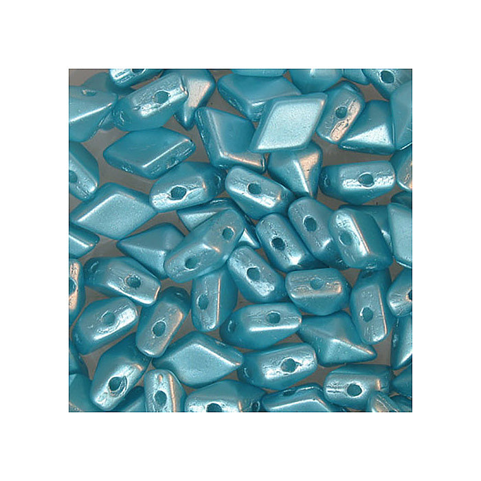 DIAMONDUO glass two-hole beads rhombus gemduo Aqua Glass Czech Republic