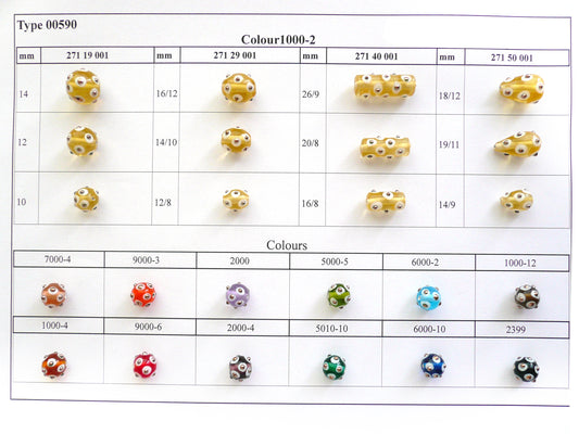 30 pcs Lampwork Beads 590 / Cylinder (271-40-001), Handmade, Preciosa Glass, Czech Republic