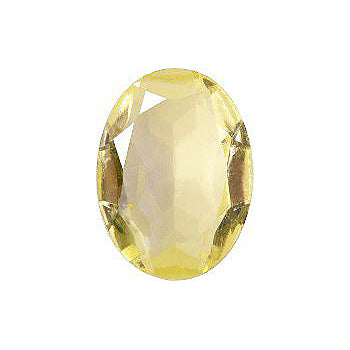 Oval Faceted Pointed Back (Doublets) Crystal Glass Stone, Yellow 3 Transparent (80100), Czech Republic