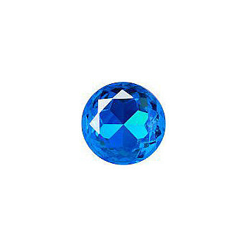 Round Faceted Pointed Back (Doublets) Crystal Glass Stone, Aqua Blue 11 Transparent With Ab (60030-Abb), Czech Republic