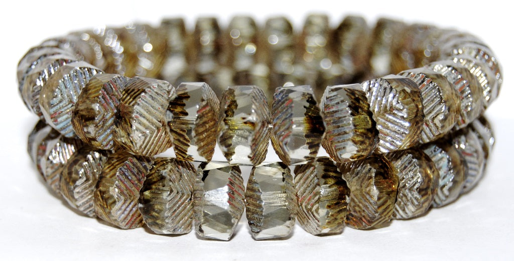 Faceted Cathedral Fire Polished Glass Beads, (40020 43400), Glass, Czech Republic