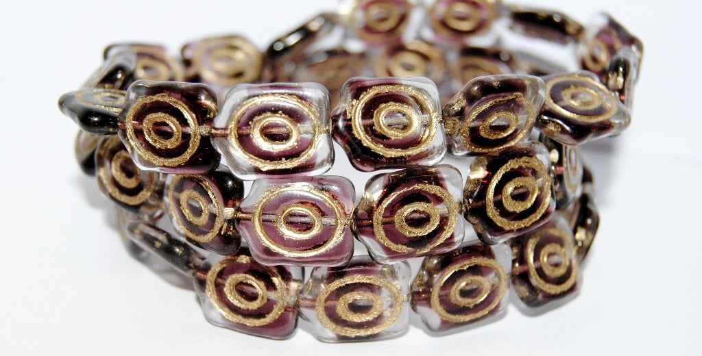 Spiral Turtle Pressed Glass Beads, (27008 54202), Glass, Czech Republic