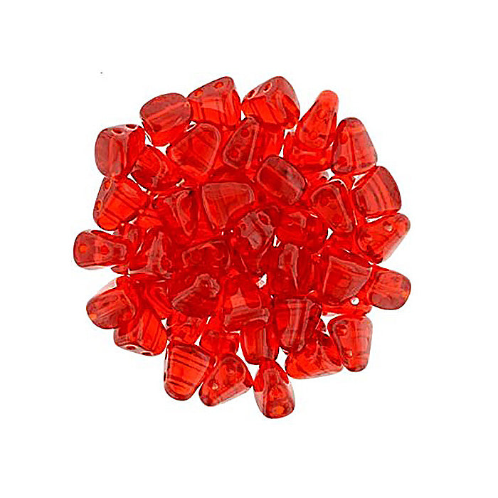Matubo NIB-BIT 2-hole pyramid glass beads Siam Ruby Glass Czech Republic