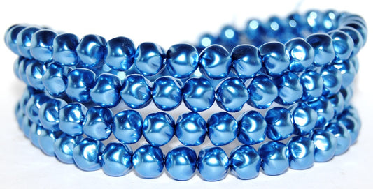 Twisted Round Pressed Glass Beads, 70037 (70037), Glass, Czech Republic