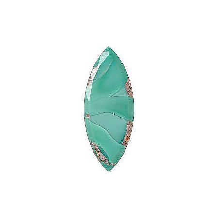 Navette Faceted Pointed Back (Doublets) Crystal Glass Stone, Turquoise 6 With Silver (631225), Czech Republic