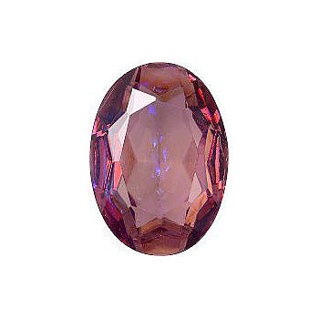 Oval Faceted Pointed Back (Doublets) Crystal Glass Stone, Violet 6 Mexico Opals (Mex-20), Czech Republic