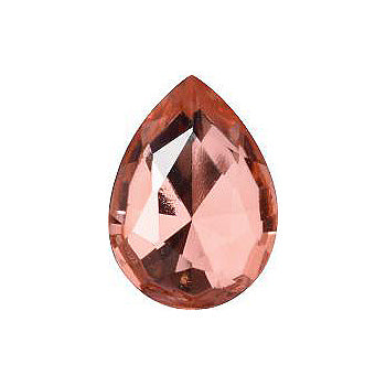 Pear Faceted Pointed Back (Doublets) Crystal Glass Stone, Pink 6 Transparent With Aluminium (70120-L-Al), Czech Republic