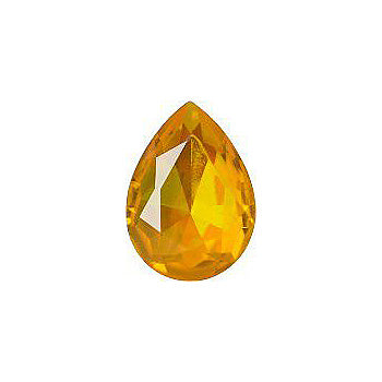 Pear Faceted Pointed Back (Doublets) Crystal Glass Stone, Yellow 12 Transparent With Ab (80000-Abb), Czech Republic