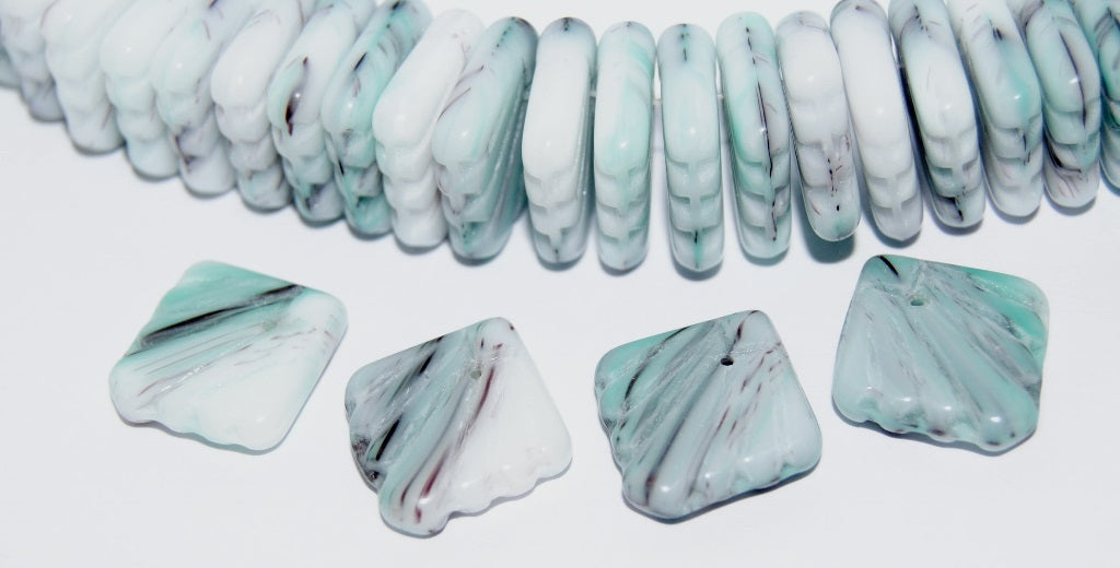 Shaped Pressed Glass Beads, (Colora), Glass, Czech Republic