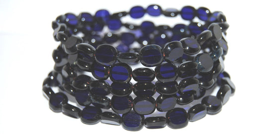 Table Cut Round Candy Beads, Transparent Blue Travertin (30090 86800), Glass, Czech Republic