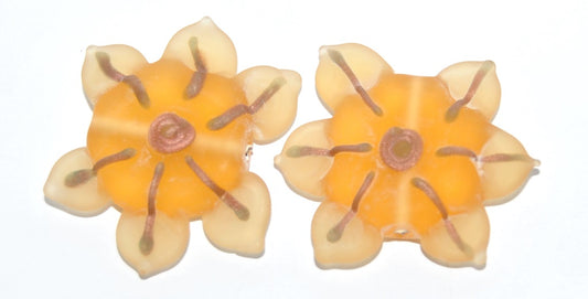 Czech Glass Hand Made Flower Lampwork Beads, (3432 C), Glass, Czech Republic