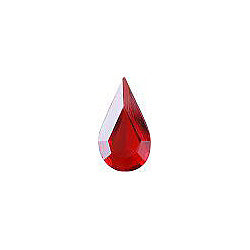 Pear Faceted Pointed Back (Doublets) Crystal Glass Stone, Red 12 Transparent With Blue Hematite (90070-Bh), Czech Republic