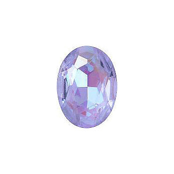 Oval Faceted Pointed Back (Doublets) Crystal Glass Stone, Violet 4 Transparent With Ab (20210-Abb), Czech Republic