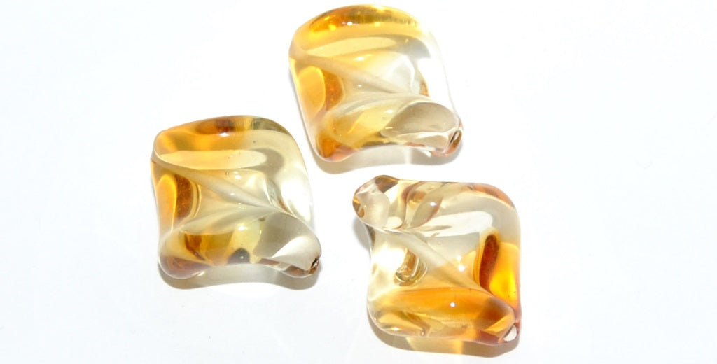 Leaf Lampwork Glass Handmade Beads, (N), Glass, Czech Republic