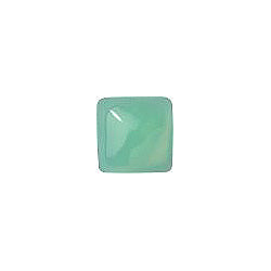 Square Cabochons Flat Back Crystal Glass Stone, Turquoise 4 Milky Colours (Milky-Green), Czech Republic