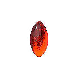Navette Cabochons Flat Back Crystal Glass Stone, Orange 1 Transparent With Aluminium (90040-Al), Czech Republic