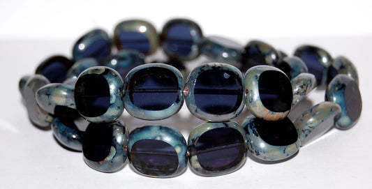 Table Cut Round Candy Beads, Transparent Dark Blue 43400 (30320 43400), Glass, Czech Republic