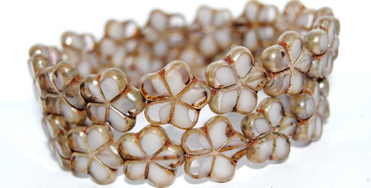Table Cut Flower Beads, (6208 43400), Glass, Czech Republic