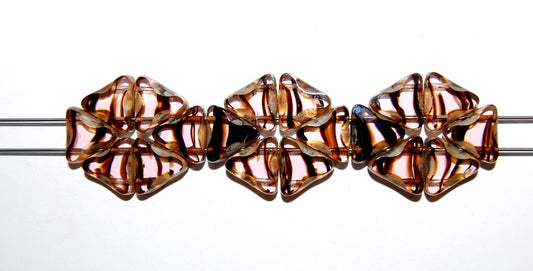 Table Cut Triangle Beads With 2 Holes, (2Hole 78126 43400), Glass, Czech Republic