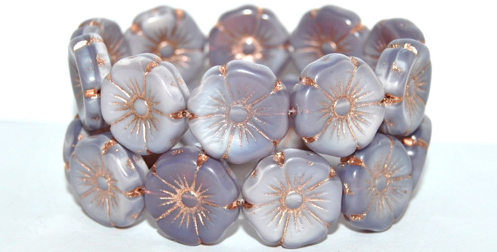 Hawaii Flower Pressed Glass Beads, (21350 54200), Glass, Czech Republic