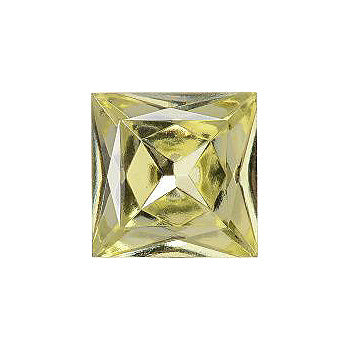 Square Faceted Pointed Back (Doublets) Crystal Glass Stone, Light Green 6 Transparent With Aluminium (10010-Al), Czech Republic