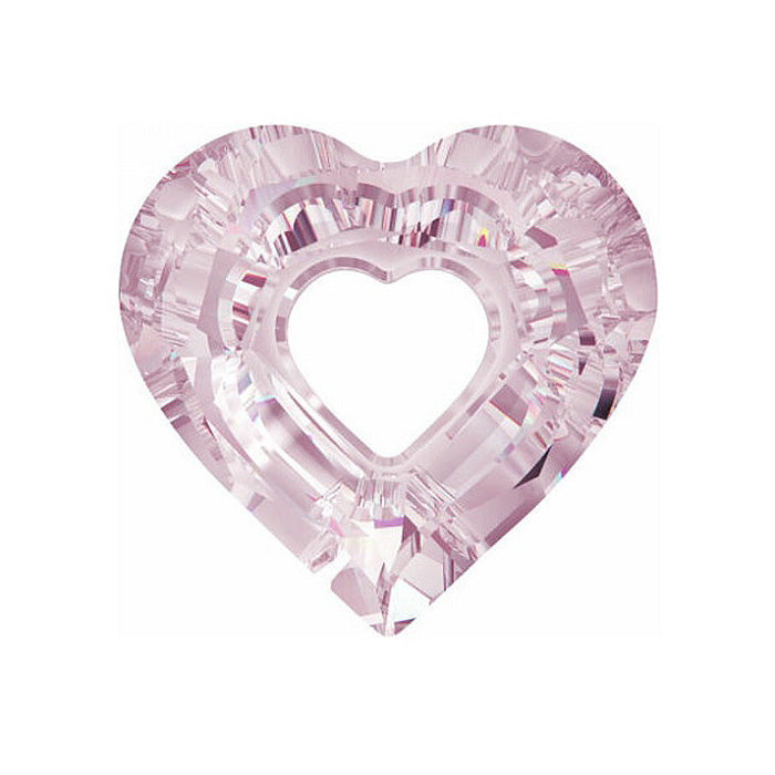 SWAROVSKI ELEMENTS pendant Miss U Heart 6262 crystal stone with hole Rosaline Glass Austria