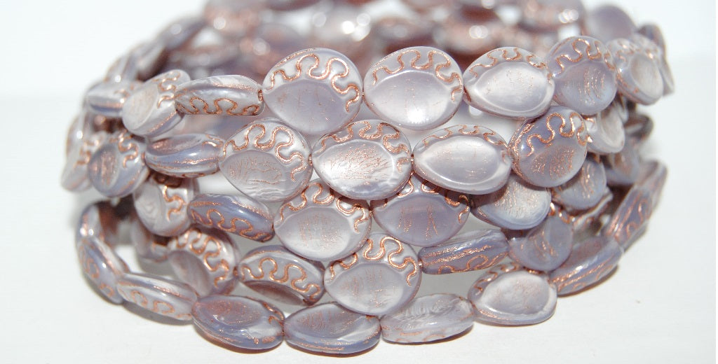 Tear Oval Pressed Glass Beads, (21350 54200), Glass, Czech Republic