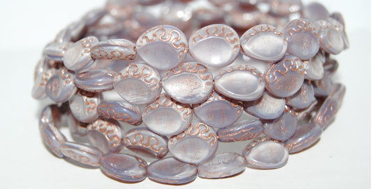 Tear Oval Pressed Glass Beads, (21350 54200), Glass, Czech Republic