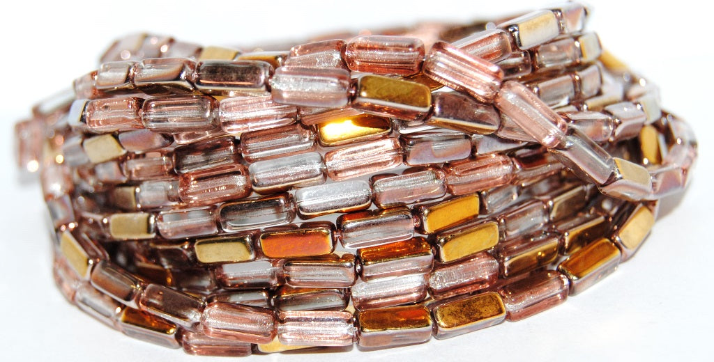 Rectangle Pressed Glass Beads, Crystal 27101 (30 27101), Glass, Czech Republic